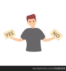 Uncertainty yes or no icon cartoon vector. Vuca ambiguity. Business question. Uncertainty yes or no icon cartoon vector. Vuca ambiguity