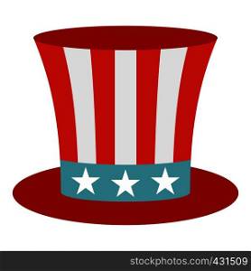 Uncle Sam hat icon flat isolated on white background vector illustration. Uncle Sam hat icon isolated