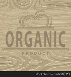 Uncooked tomato vector, organic product fresh ingredients on wooden background edible veggie seasonal products, whole vegetable banner sketch poster for menu. Organic Product Wooden Background Tomato Vector