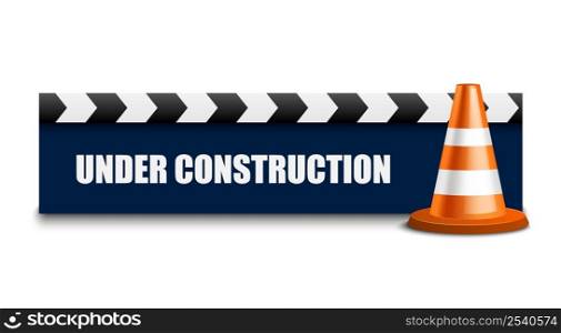 Under construction sign on white background, vector illustration