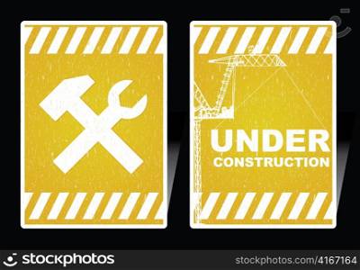 under construction signs vector illustration
