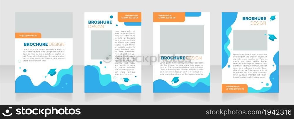 Undergraduate admission blank brochure layout design. Student preparation. Vertical poster template set with empty copy space for text. Premade corporate reports collection. Editable flyer paper pages. Undergraduate admission blank brochure layout design