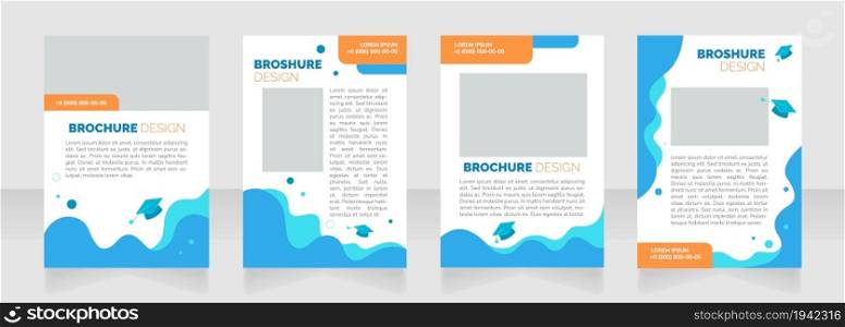 Undergraduate admission blank brochure layout design. Student preparation. Vertical poster template set with empty copy space for text. Premade corporate reports collection. Editable flyer paper pages. Undergraduate admission blank brochure layout design