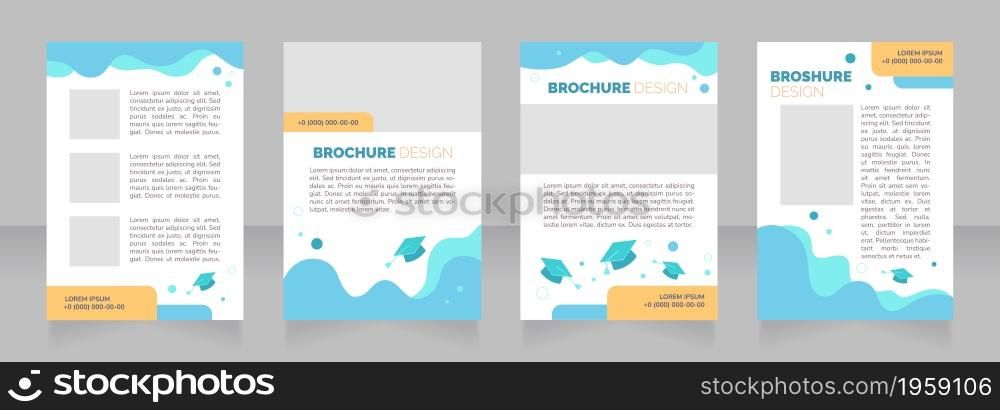 Undergraduate program for university blank brochure layout design. Vertical poster template set with empty copy space for text. Premade corporate reports collection. Editable flyer paper pages. Undergraduate program for university blank brochure layout design