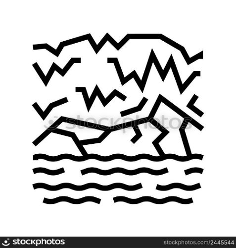 underground river line icon vector. underground river sign. isolated contour symbol black illustration. underground river line icon vector illustration