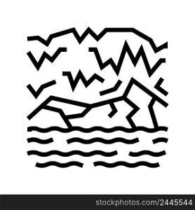 underground river line icon vector. underground river sign. isolated contour symbol black illustration. underground river line icon vector illustration