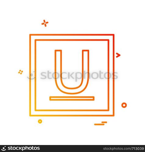 Underline icon design vector