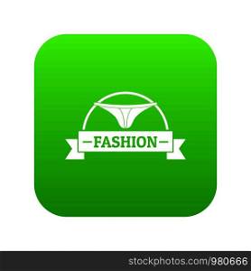 Underpant fashion icon green vector isolated on white background. Underpant fashion icon green vector