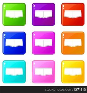 Underpants icons set 9 color collection isolated on white for any design. Underpants icons set 9 color collection