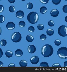 Underwater backdrop. Modern water bubbles seamless pattern on a blue background. Abstract geometrical circle wallpaper. Round shapes drops of water. Vector illustration. water bubbles seamless pattern Abstract geometrical circle wallpaper.