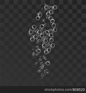 Underwater bubbles icon. Realistic illustration of underwater bubbles vector icon for web design. Underwater bubbles icon, realistic style