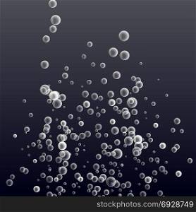 Underwater Fizzing Air Bubbles Vector. Deep Water. Circle And Liquid, Light Design. Fizzy Sparkles In Sea, Ocean. Realistic Illustration. Underwater Fizzing Air Bubbles Vector. Deep Water. Circle And Liquid, Light Design. Fizzy Sparkles In Sea, Ocean.
