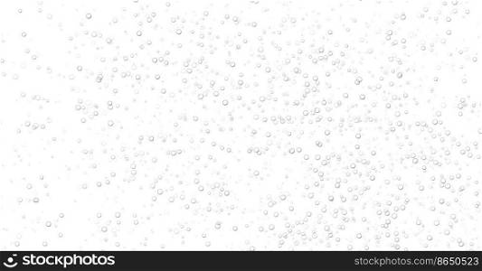 Underwater fizzing bubb≤s, soda or ch&ag≠carbonated drink, sparkling water isolated on white background. Efferves¢drink. Aquarium, sea, ocean bubb≤s vector illustration.. Underwater fizzing bubb≤s, soda or ch&ag≠carbonated drink, sparkling water isolated on white background.