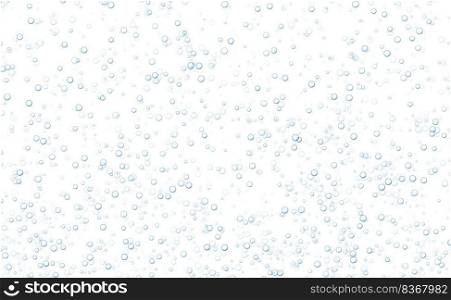 Underwater fizzing bubbles, soda or ch&agne carbonated drink, sparkling water isolated on white background. Effervescent drink. Aquarium, sea, ocean bubbles vector illustration.. Underwater fizzing bubbles, soda or ch&agne carbonated drink, sparkling water isolated on white background.