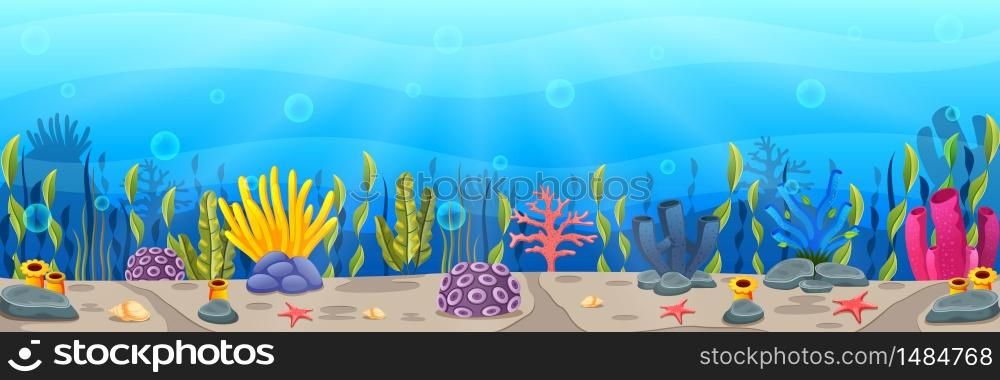 Underwater scene with tropical coral reef