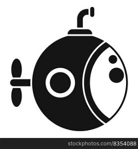Underwater ship icon simple vector. Sea boat. Sub marine. Underwater ship icon simple vector. Sea boat