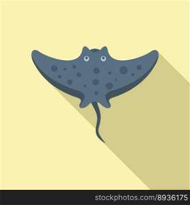 Underwater stingray icon flat vector. Ocean animal. Sea nature. Underwater stingray icon flat vector. Ocean animal