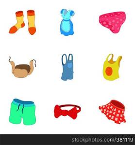 Underwear icons set. Cartoon illustration of 9 underwear vector icons for web. Underwear icons set, cartoon style