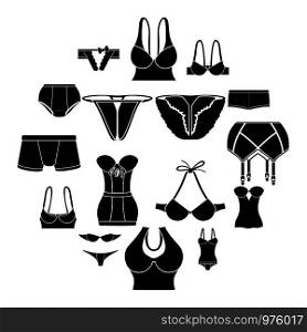 Underwear icons set color. Simple illustration of 16 underwear vector icons for web. Underwear icons set color, simple style