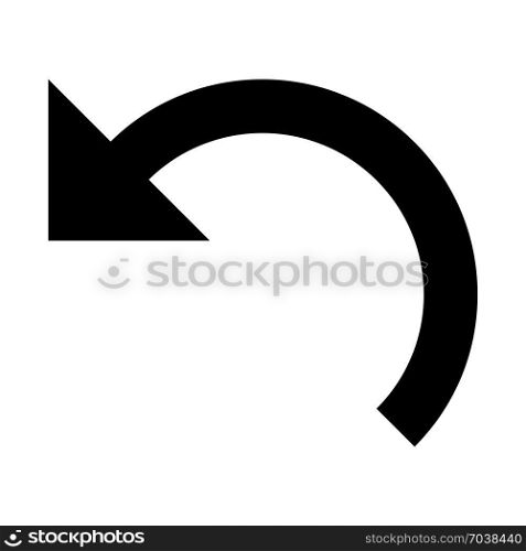 undo arrow on isolated background, icon on isolated background