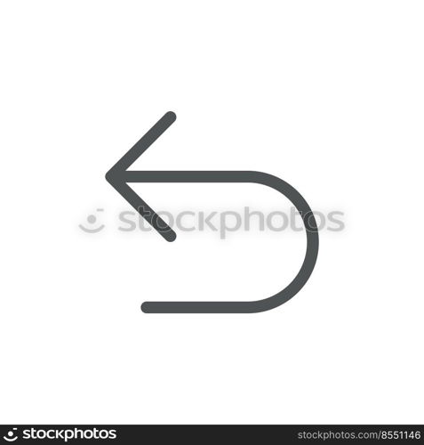 Undo flat color ui icon. Digital program navigation. Move to previous step. Pointer. Simple filled element for mobile app. Colorful solid pictogram. Vector isolated RGB illustration. Undo flat color ui icon