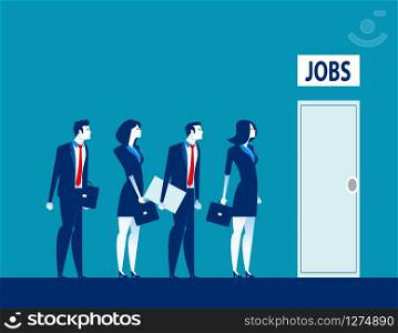 Unemployment the digital age. Competition of people for jobs. Concept business technological revolution vector illustration