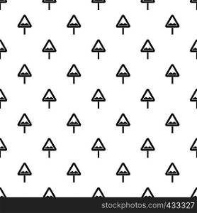 Uneven triangular road sign pattern seamless in simple style vector illustration. Uneven triangular road sign pattern vector