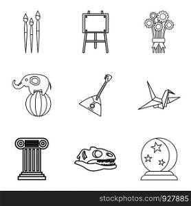 Unforgettable performance icons set. Outline set of 9 unforgettable performance vector icons for web isolated on white background. Unforgettable performance icons set, outline style