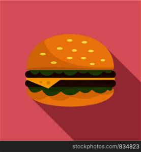 Unhealthy burger icon. Flat illustration of unhealthy burger vector icon for web design. Unhealthy burger icon, flat style