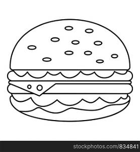 Unhealthy burger icon. Outline unhealthy burger vector icon for web design isolated on white background. Unhealthy burger icon, outline style