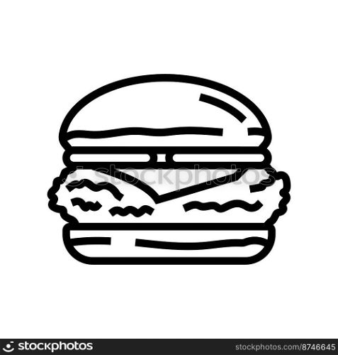 unhealthy chicken fried line icon vector. unhealthy chicken fried sign. isolated contour symbol black illustration. unhealthy chicken fried line icon vector illustration