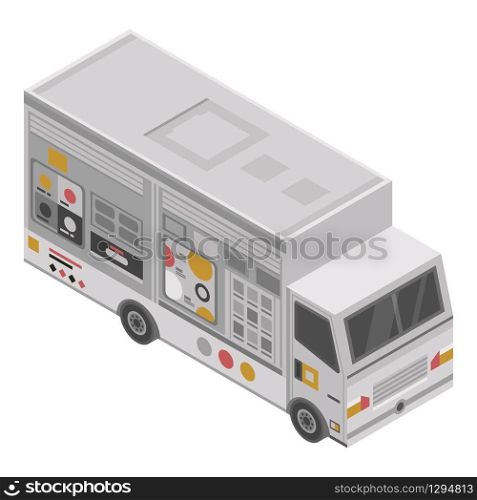 Unhealthy food truck icon. Isometric of unhealthy food truck vector icon for web design isolated on white background. Unhealthy food truck icon, isometric style