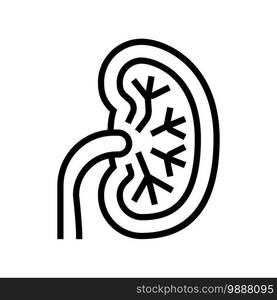 unhealthy kidney line icon vector. unhealthy kidney sign. isolated contour symbol black illustration. unhealthy kidney line icon vector illustration