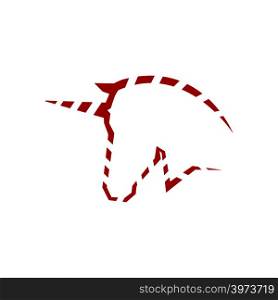 Unicorn Head Logo symbol. Template on White Background