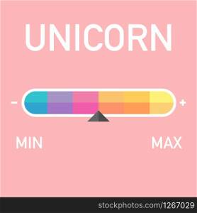 unicorn horn rating scale pink background vector illustration
