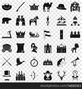 Unicorn icons set. Simple style of 36 unicorn vector icons for web for any design. Unicorn icons set, simple style