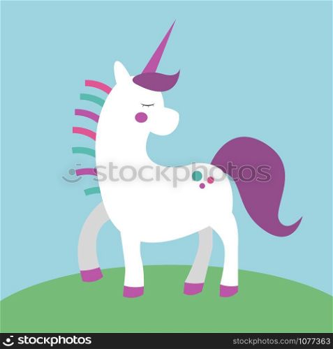 Unicorn, illustration, vector on white background.