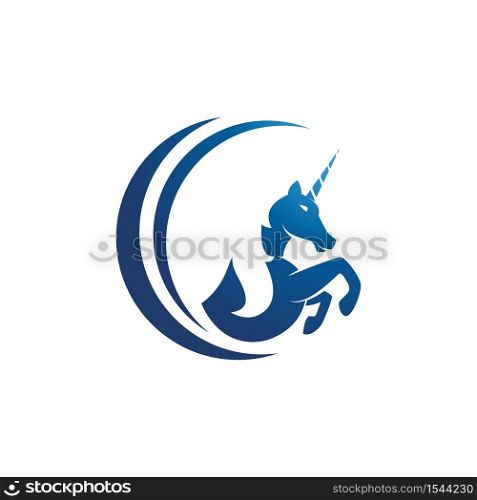 Unicorn Logo icon vector illustration design template