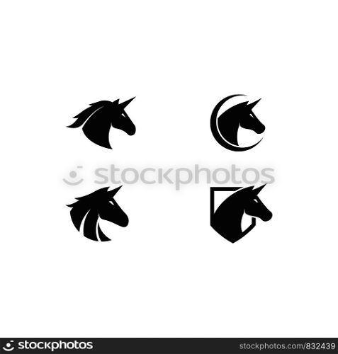 Unicorn logo template vector icon illustration design