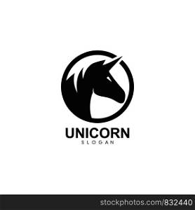 Unicorn logo template vector icon illustration design