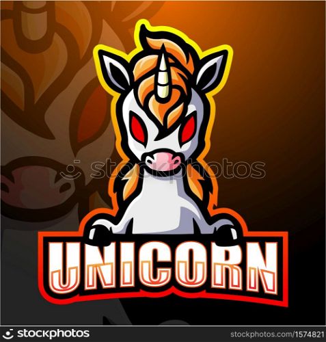 Unicorn mascot esport logo design