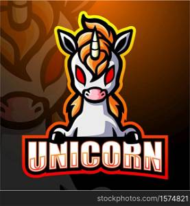 Unicorn mascot esport logo design