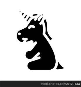 unicorn toy kid bedroom glyph icon vector. unicorn toy kid bedroom sign. isolated symbol illustration. unicorn toy kid bedroom glyph icon vector illustration