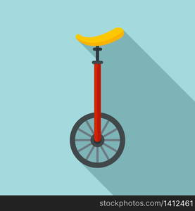 Unicycle circus icon. Flat illustration of unicycle circus vector icon for web design. Unicycle circus icon, flat style