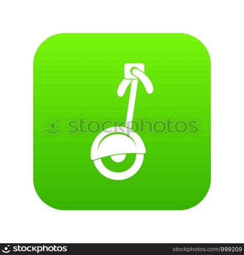 Unicycle icon digital green for any design isolated on white vector illustration. Unicycle icon digital green