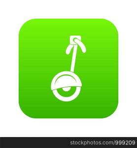 Unicycle icon digital green for any design isolated on white vector illustration. Unicycle icon digital green