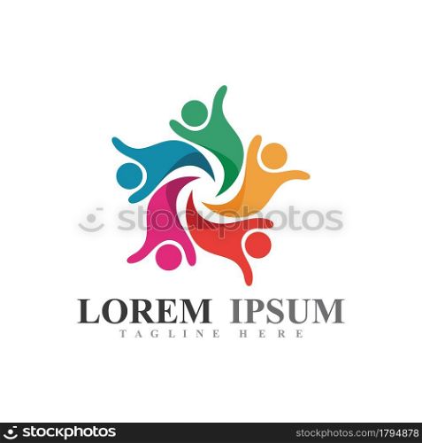 Union or teamwork logo and symbol vector image