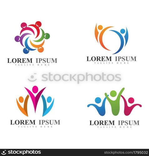 Union or teamwork logo and symbol vector image