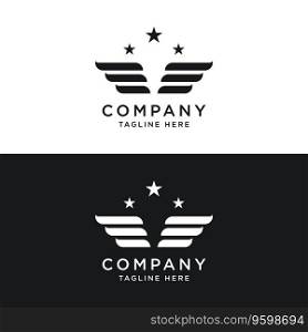 Unique and creative wing element logo design. Logo for business, freedom and symbols.