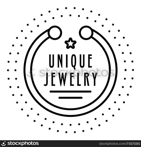 Unique bracelet jewelry logo. Outline unique bracelet jewelry vector logo for web design isolated on white background. Unique bracelet jewelry logo, outline style